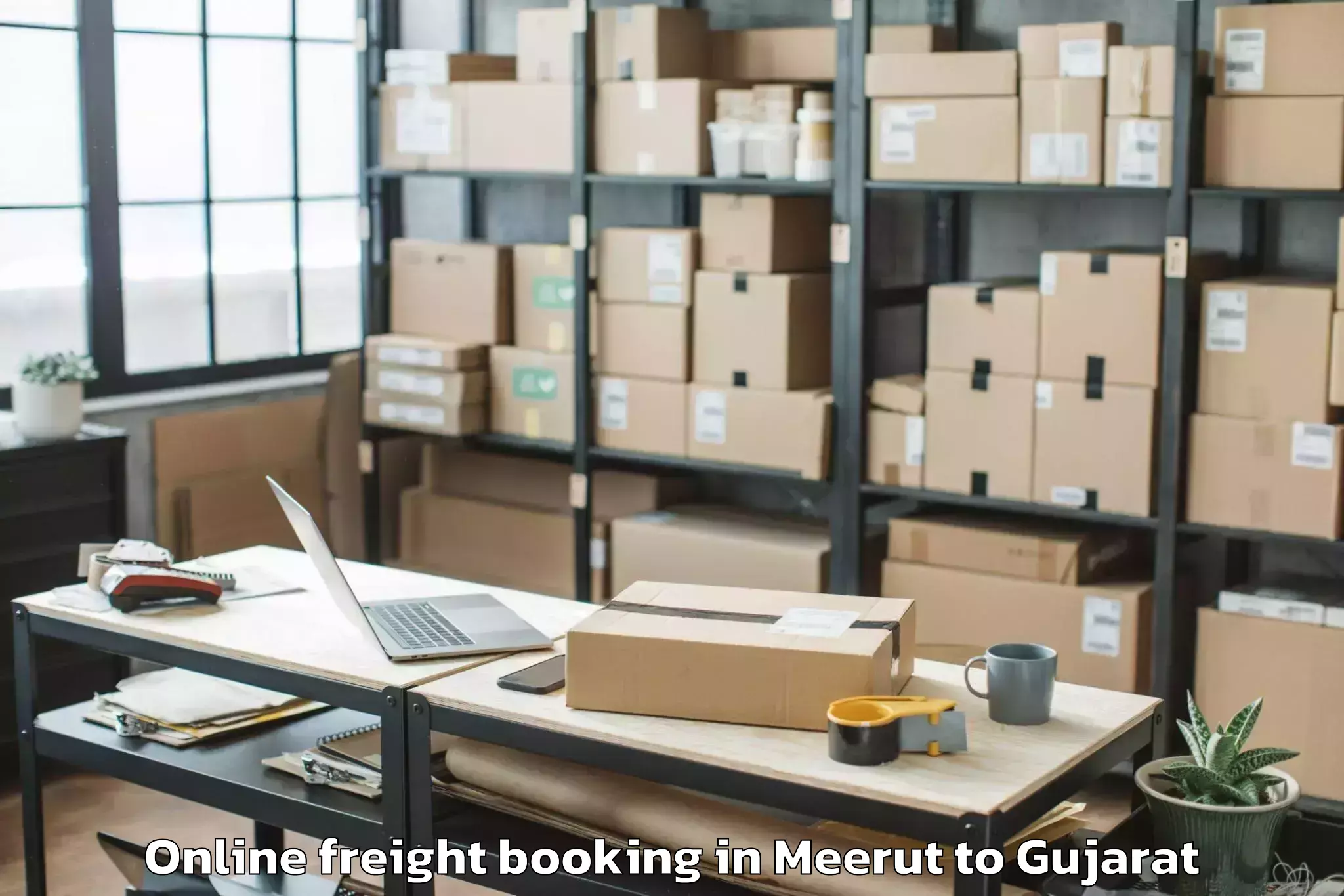 Top Meerut to Halol Online Freight Booking Available